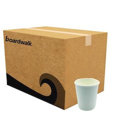 Paper Hot Cups, Double-Walled, 8 oz, White, 500/Carton