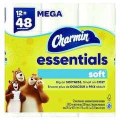 Essentials Soft Bathroom Tissue, Septic Safe, 2-Ply, White, 330 Sheets/Roll, 12 Rolls/Pack, 4 Packs/Carton