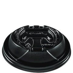 Optima Reclosable Lids for Hot Paper Cups, Fits 12 oz to 24 oz Hot Cups, Plastic, Black, 1,200/Carton