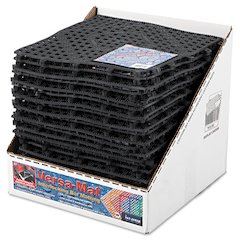 Versa-Mat Bar-Shelf Liner, Plastic, 12w x 12d x 0.25h, Black, 24/Carton