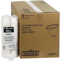Plastic Portion Cup, 3.25 oz, Translucent, 3,000/Carton