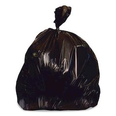 Linear Low-Density Can Liners, 45 gal, 4 mil, 40" x 46", Black, Flat Pack, 50/Carton