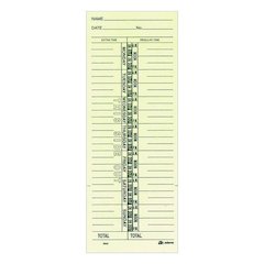 Time Cards for Acroprint, Amano and Lathem Time Clocks, One Side, Weekly, 3.38 x 9, 200/Pack