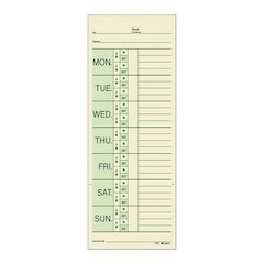 Time Cards for Pyramid 1000 Time Clock, Two Sides, 3.38 x 9, 200/Pack