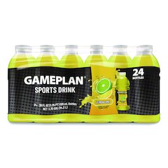 Gameplan Sports Drink, Lemon Lime, 20 oz Bottle, 24/Carton