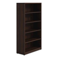 Alera Seville Bookcase, Five-Shelf, 36w x 14d x 65h, Mahogany