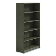 Alera Seville Bookcase, Five-Shelf, 36w x 14d x 65h, Walnut