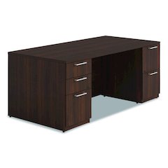 Alera Seville Series Double Pedestal Desk, 72" x 36" x 29", Mahogany