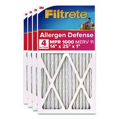 Allergen Defense Air Filter, MERV 11, MPR 1000, 14 x 25, 4/Carton