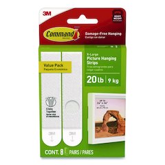 Damage-Free Hanging Picture Hanging Strip Pairs, Holds up to 5 lb, 8/Pack