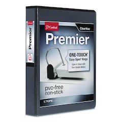 Premier Easy Open ClearVue Locking Slant-D Ring Binder, 3 Rings, 1.5" Capacity, 11 x 8.5, Black