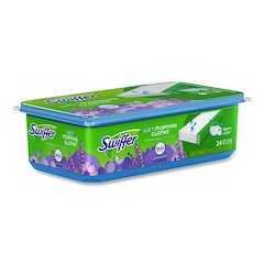 Sweeper TRAP + LOCK Wet Mop Cloth, 8 x 10, White, Lavender Scent, 24/Pack