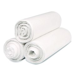 Institutional Low-Density Can Liners, 33 gal, 0.8 mil, 33" x 39", Natural, Interleaved Roll, 25 Bags/Roll, 6 Rolls/Carton