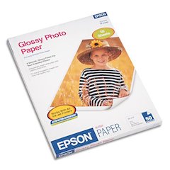 Glossy Photo Paper, 9.4 mil, 8.5 x 11, Glossy White, 50/Pack
