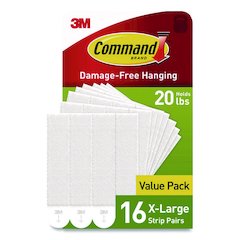 Damage-Free Hanging Picture Hanging Strip Pairs, Holds up to 5 lb, White, 16/Pack