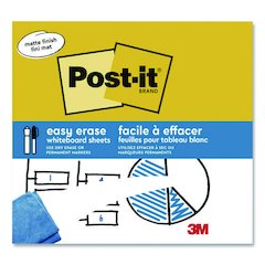 Easy-Erase Whiteboard Sheets, Plastic Surface, 9.1 x 9.1, White, 2/Pack