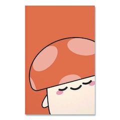Smoko Kai Mushroom Layflat Notebook, 1-Subject, Medium/College Rule, Orange/White Cover, (72) 8 x 5 Sheets