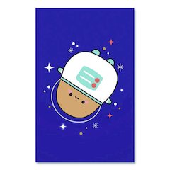 Smoko Astro Tayto Layflat Notebook, 1-Subject, Medium/College Rule, Blue/White/Tan Cover, (72) 8 x 5 Sheets