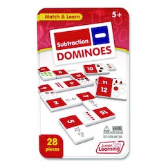 Subtraction Dominoes, 1 to 2 Players, Grades K to 5, 28 Pieces