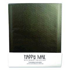 Self-Sealing Bubble Mailer, 8.5 x 11, Black, 12/Pack