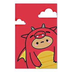 Smoko Tayto Dragon Layflat Notebook, 1-Subject, Medium/College Rule, Orange/Yellow/White Cover, (72) 8 x 5 Sheets