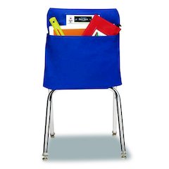 Elastic-Back Seat Sack for Chairs 12" to 17" Wide, 11 x 16 x 14, Fabric, Blue