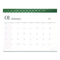 WorkStyle Monthly Desk Pad Calendar, 21.75 x 17, White Sheets, Teal Headband/Clear Corners, 12-Month (Jan-Dec): 2026