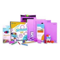 Back to School Supplies Kit for Grades K-5, Pink