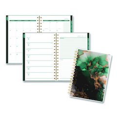 Emerald Isle Weekly/Monthly Planner, 8.5 x 5.5, Green Marbled Cover, 12-Month (Jan-Dec): 2026