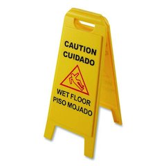 Wet Floor Sign (English/Spanish), 11 x 25 x 25, Yellow
