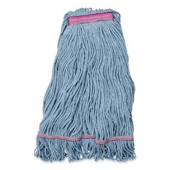 Medium Blue Looped-End Mop, Cotton, 43 x 6 x 3, Red