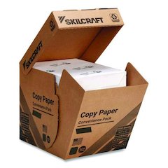 7530017253059, SKILCRAFT 50% Recycled Convenience Copy Paper, 92 Bright, 20 lb Bond, 8.5 x 11, White, Ream Wrap, 5 Reams/Box