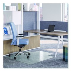 OceanMat Carpet Chair Mat for Flat Pile Carpeted Floors, Rectangular with Lip, Straight Edges, 36" x 48", Clear