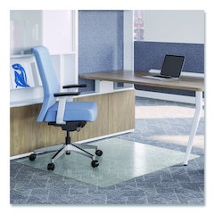 OceanMat Carpet Chair Mat for Flat Pile Carpeted Floors, Rectangular, Straight Edges, 46" x 60", Clear