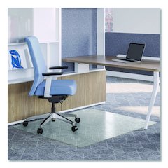 OceanMat Carpet Chair Mat for Flat Pile Carpeted Floors, Rectangular, Straight Edges, 36" x 48", Clear