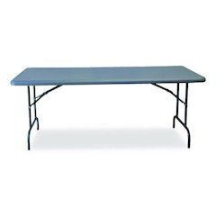 7105017246807, SKILCRAFT Rectangular Folding Table, 72w x 30d x 29h, Charcoal Gray Top, Gray Base/Legs