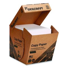7530017253060, SKILCRAFT 50% Recycled Convenience Copy Paper, 92 Bright, 20 lb Bond Wt, 8.5 x 11, White, Bulk, 2,500/Box