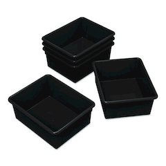 Storage Tray, Deep, 2 gal, 10.65" x 10.65" x 5.2", Black, 5/Pack