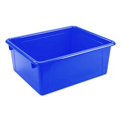 Storage Tray, Deep, 2.81 gal, 10.65" x 13.17" x 5.2", Assorted Bright, 5/Pack
