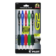 G2 Premium Gel Pen, Retractable, Extra-Fine 0.5 mm, Assorted Ink and Barrel Colors, 5/Pack