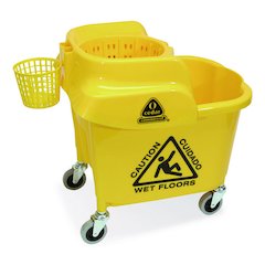MaxiRough Institutional Mop Bucket and Wringer, 32 to 35 qt, Yellow