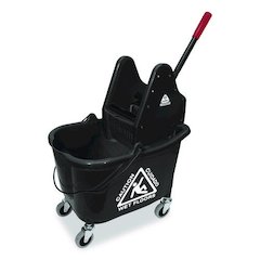 Premier Downpress Mop Bucket and Wringer, 32 to 35 qt, Black