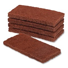 7910015124968, SKILCRAFT Baseboard Scrubber Kit Stripping Replacement Pad, 1 x 4.75, Brown, 5/Box