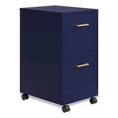 Two-Drawer Mobile Vertical File, 2 Letter-Size File Drawers, 14.25 x 18 x 26.7, Navy