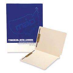 End Tab Fastener Folders, Straight Tab, Expands 0.75", 2 Fasteners, Letter Size, Manila, 250/Carton