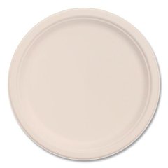 Compostable Molded Fiber Dinnerware, ProPlanet Seal, Plate, 10.2" dia, Natural, 500/Carton