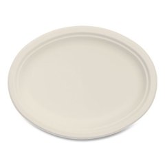 Compostable Molded Fiber Dinnerware, ProPlanet Seal, Platter, 10" Diameter, Natural, 500/Carton