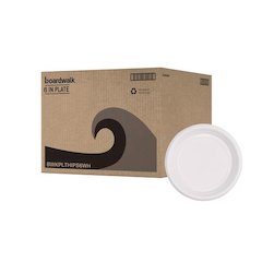 Hi-Impact Plastic Dinnerware, Plate, 6" dia, White, 1,000/Carton