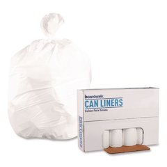 High-Density Can Liners, 30 gal, 8 mic, 30" x 36", Natural, Perforated Roll, 25 Bags/Roll, 20 Rolls/Carton