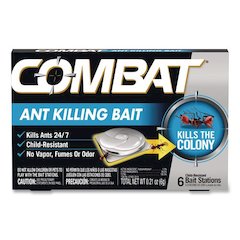 Combat Ant Killing System, Child-Resistant, Kills Queen and Colony, 6/Box, 12 Boxes/Carton